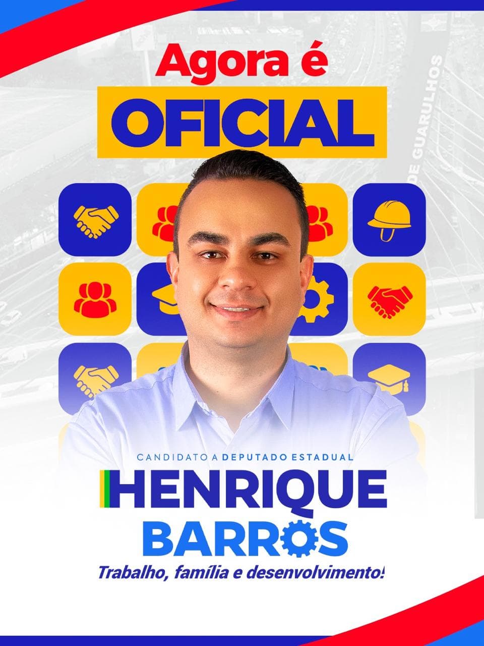 Henrique Barros discursando para trabalhadores